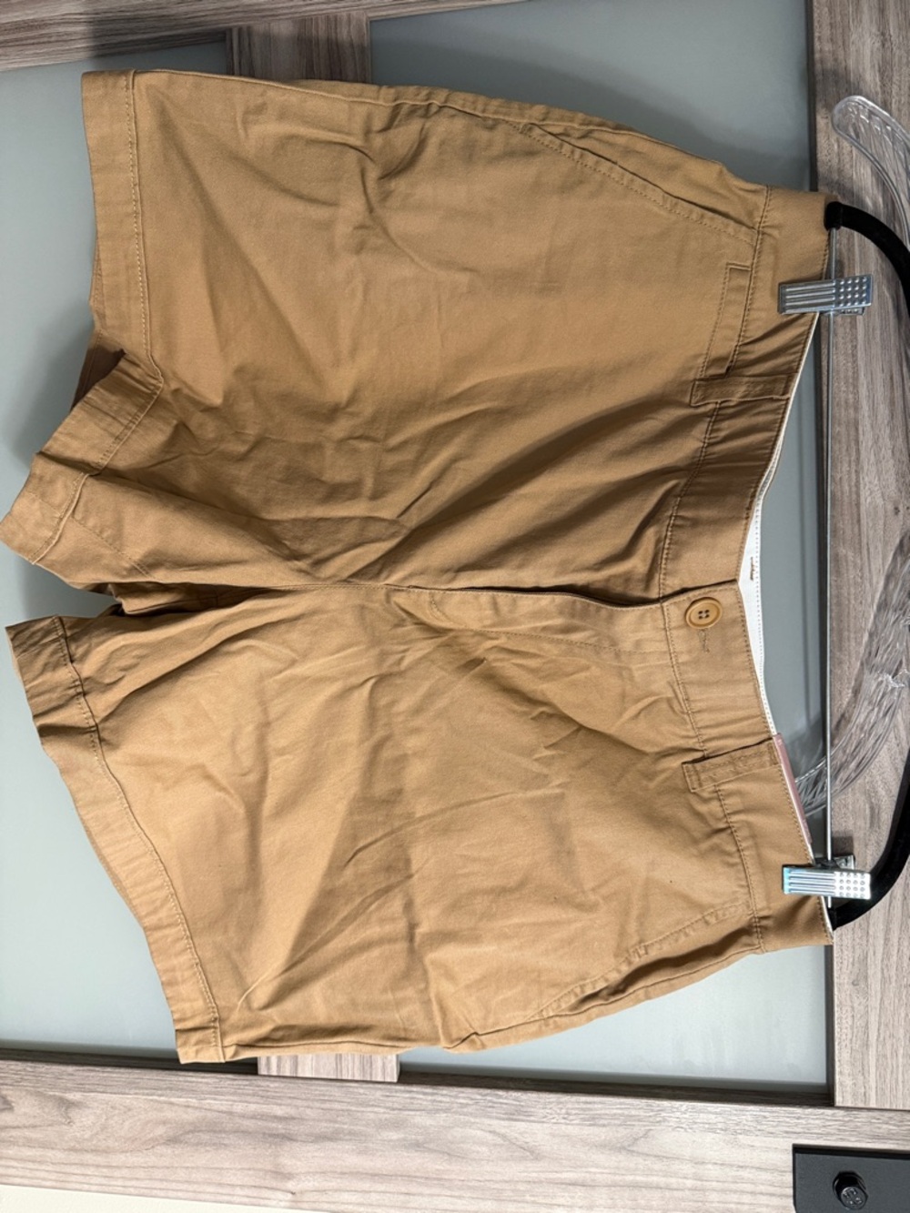 Lane Bryant Tan Flat-Front Casual Shorts